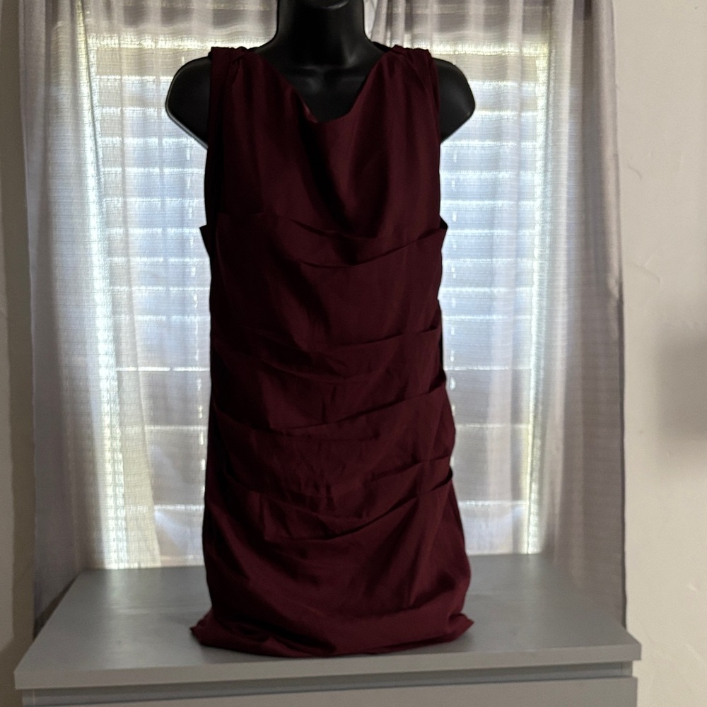 Express Sleeveless Cowl Neck Mini Dress in Burgundy